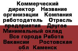 Коммерческий директор › Название организации ­ Компания-работодатель › Отрасль предприятия ­ Другое › Минимальный оклад ­ 1 - Все города Работа » Вакансии   . Ростовская обл.,Каменск-Шахтинский г.